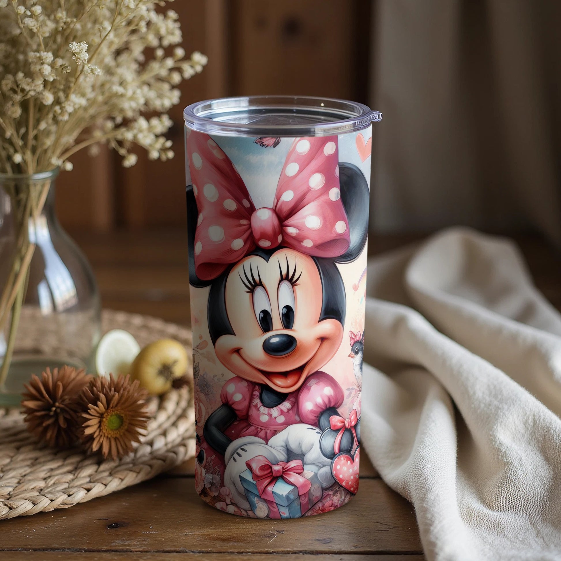 Cute Minnie Mouse with Gift Tumbler