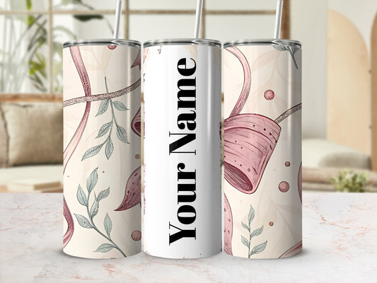 Custom Floral Insulated Tumbler with Your Name