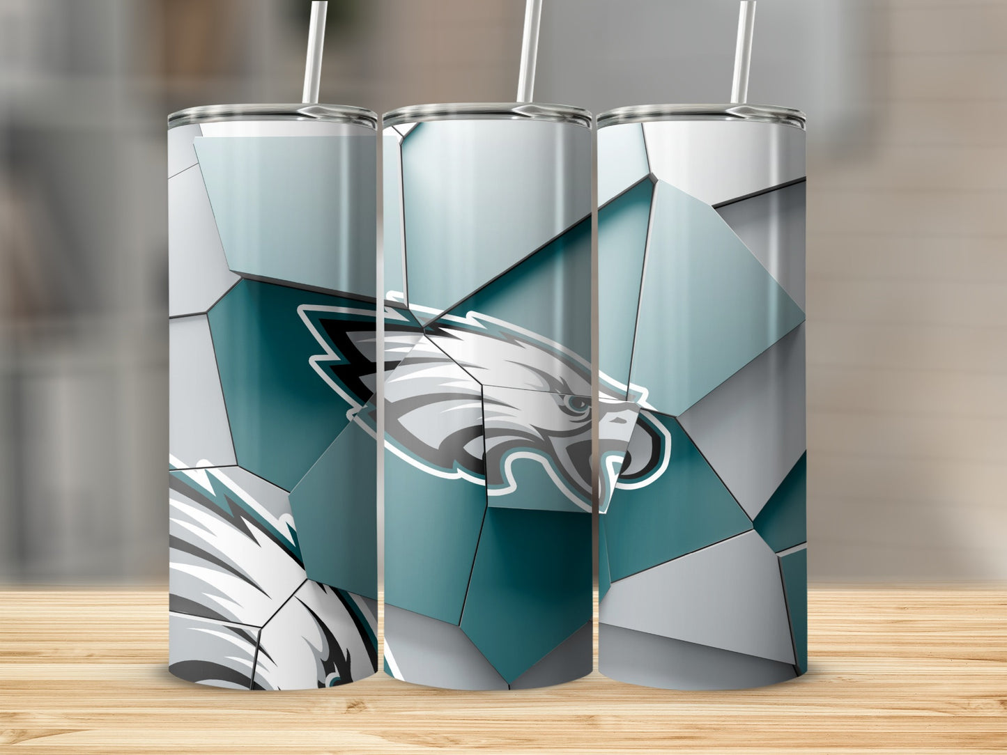 Eagles Logo Geometric Mosaic Design Pattern Style Tumblers