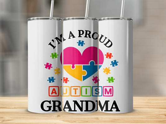I'm A Proud Autism Grandma Colorful Tumbler Product