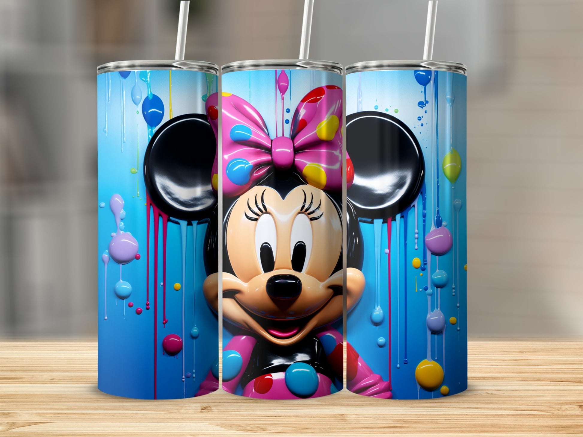 Colorful Character Art Drip Design Insulated Tumbler