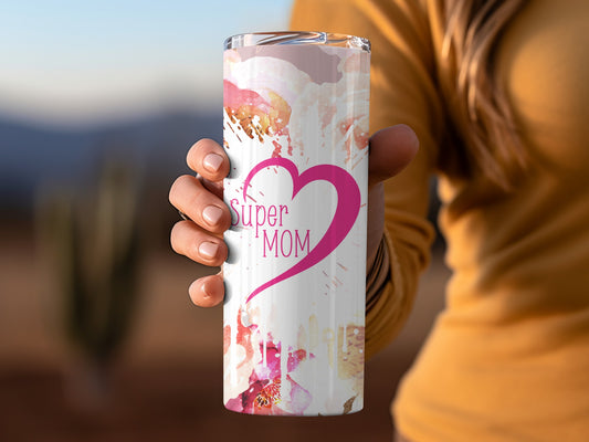 Super Mom Heart Design Mug for Everyday Use