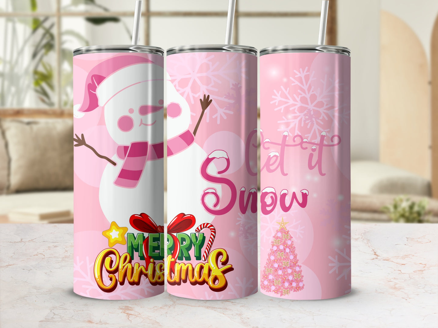 Merry Christmas Let It Snow festive tumbler product