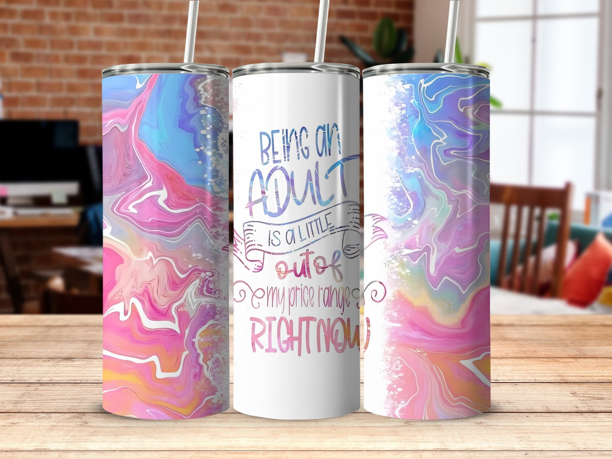Colorful Being an Adult Light Blue Pink Fun Tumblr