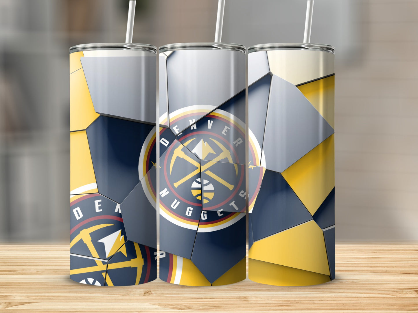 Denver Nuggets NBA Team Abstract Cracked Logo Tumblers