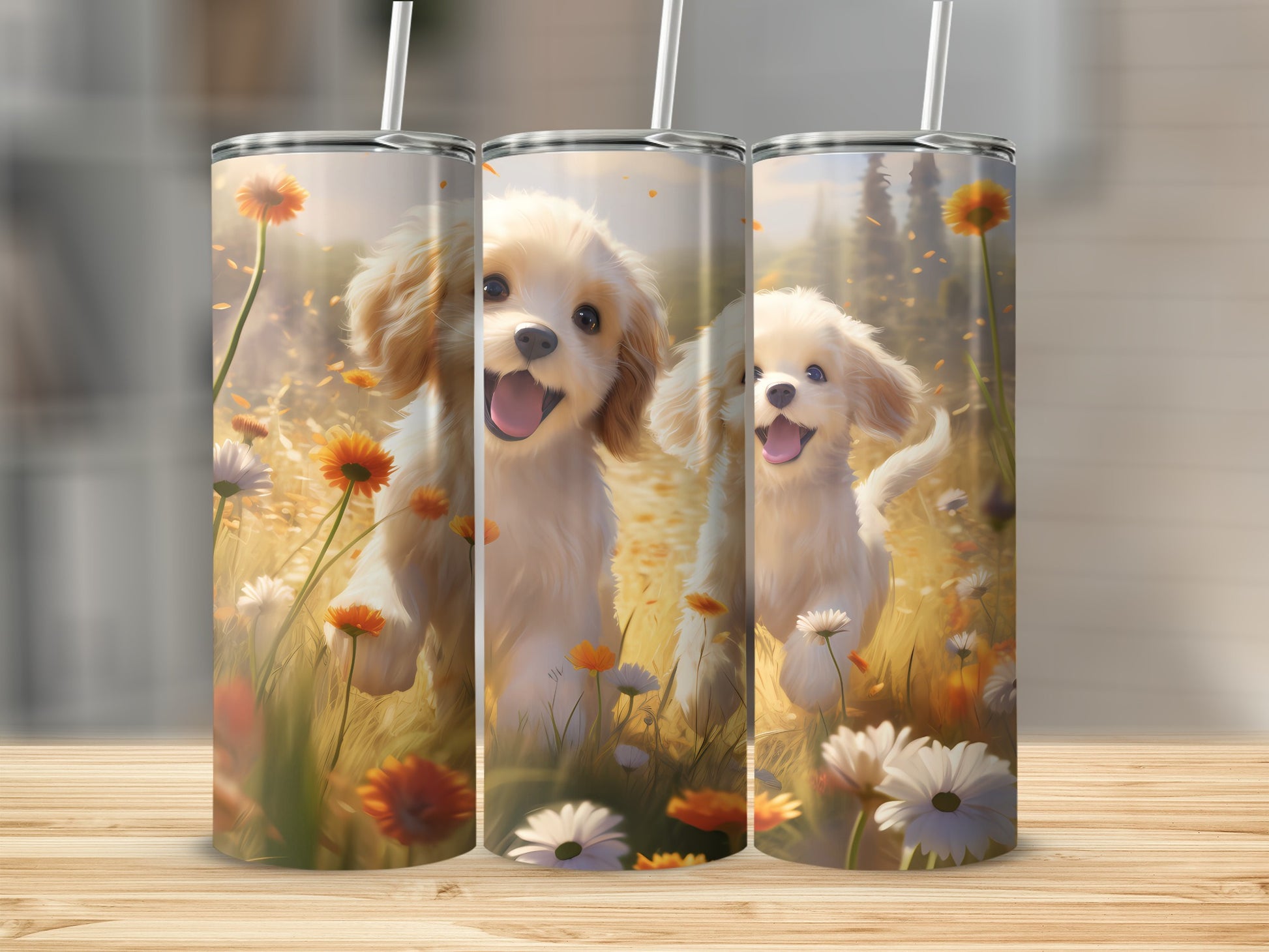 Adorable Puppies Sunny Flower Patch Tumbler product type