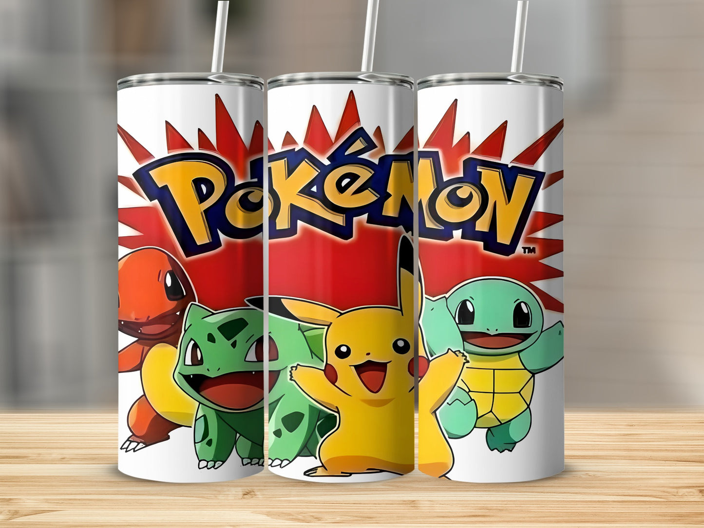 Vibrant Pokémon Character Design Insulated Tumbler Cup