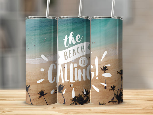 The Beach Is Calling Tumbler for Summer Travel Vacations