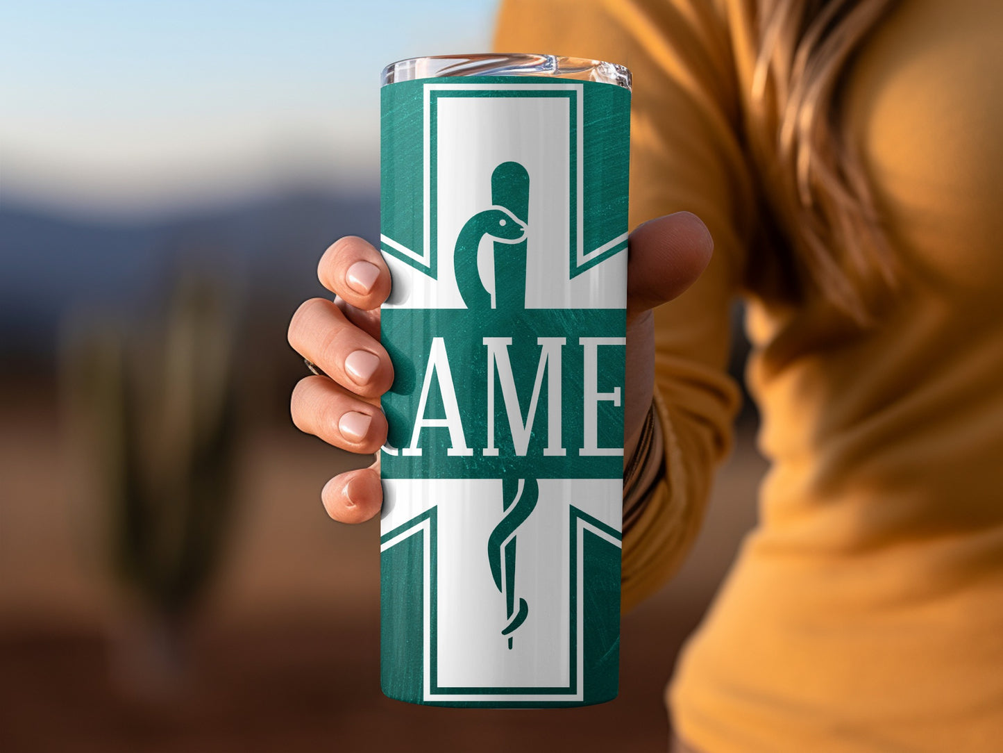 Green and White Medical Theme Insulated Tumbler