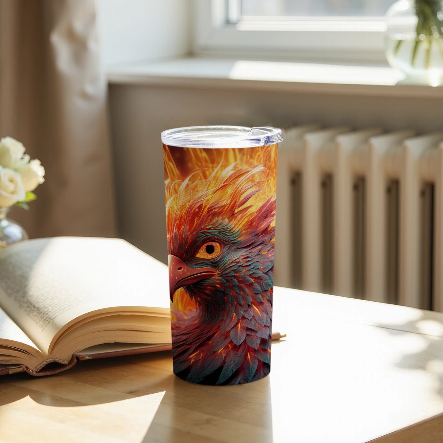 Vibrant Phoenix Fire Legend Tumbler product type
Phoenix
Tumbler
Fire flames
Mythical bird
Legendary creature
Colorful design
Insulated drinkware
Fantasy art
Vibrant graphic
Hot cold cup
Unique gift
Beverage container
Bird artwork
Eye-catching tumbler
Resilient symbol
Rebirth motif
Custom artwork
Dynamic print
Flame pattern
Magical creature