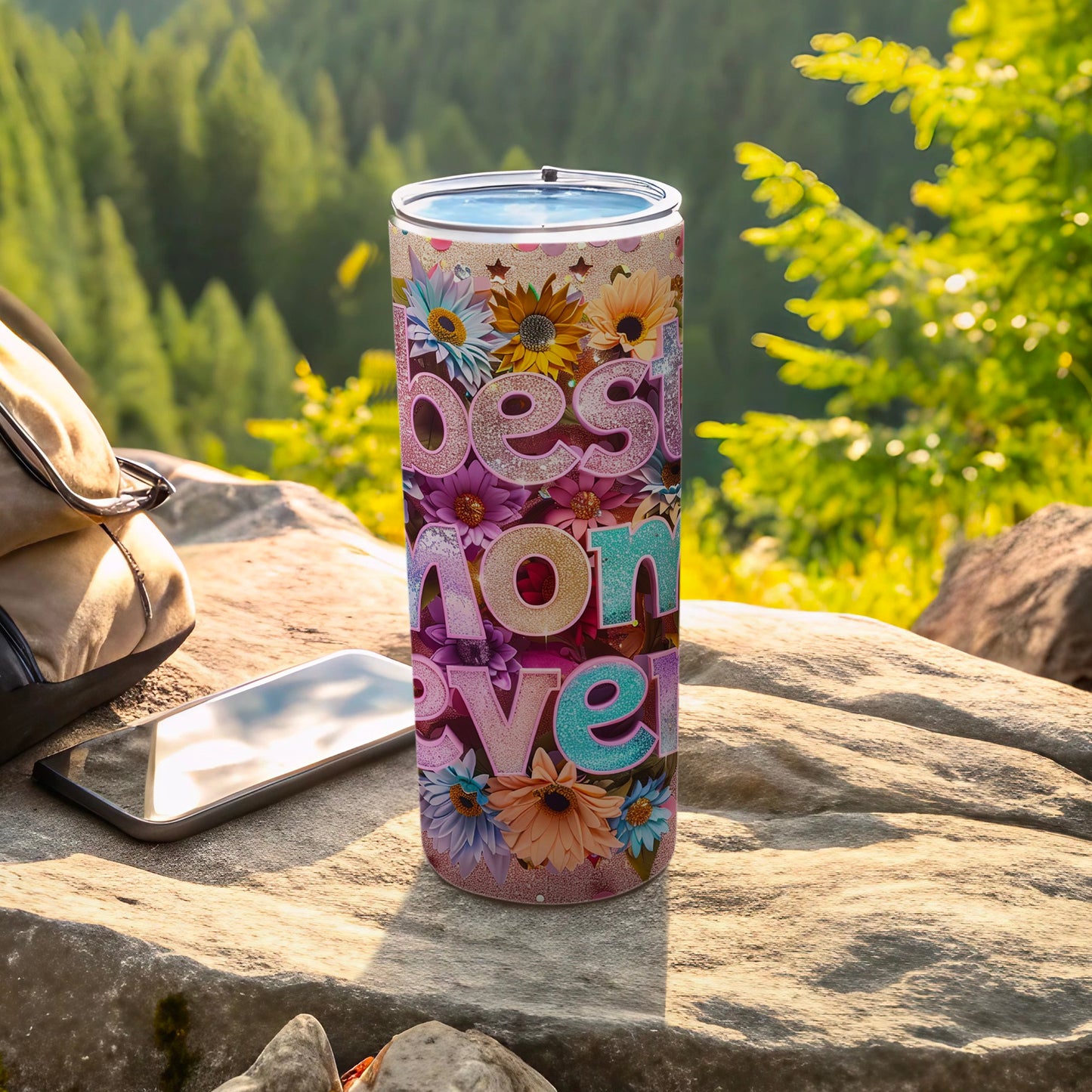 Vibrant Best Mom Ever Floral Tumbler for Mother's Day