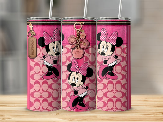 Stylish Pink Tumblers with Cute Mouse Design
