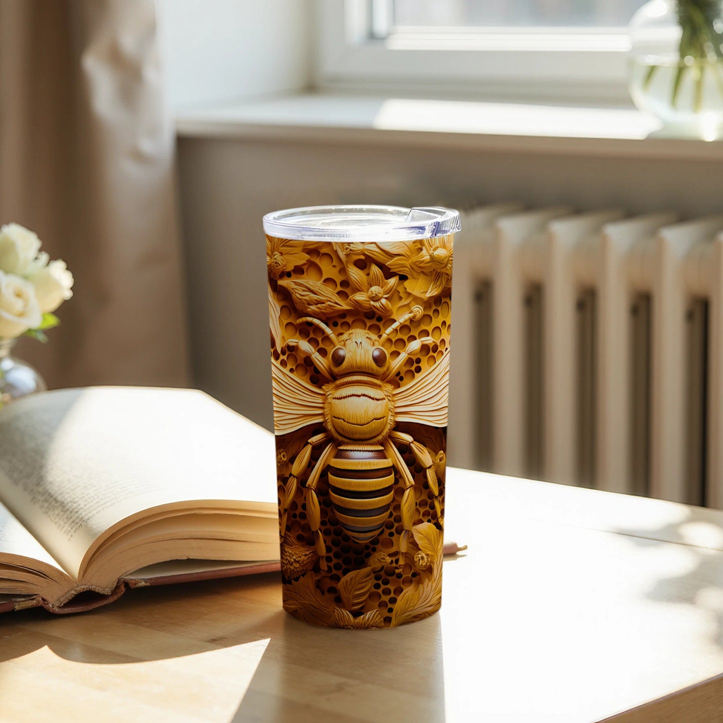 Intricate Bee Honeycomb Design Tumbler product type
Bee tumbler
Honeycomb design
Insect art
Nature pattern
Yellow brown
Tumbler cup
Drinkware gift
Unique tumbler
Detailed design
Honeybee item
Bee lover
Floral elements
Textured look
Gift idea
Everyday use
Travel mug
Custom tumbler
Animal print
Creative design
Artistic tumbler