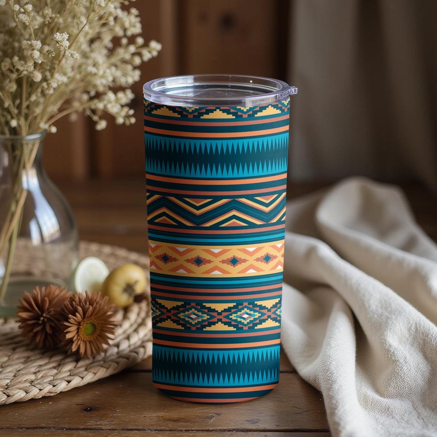 Aztec Tribal Pattern Insulated Tumbler Travel Mug