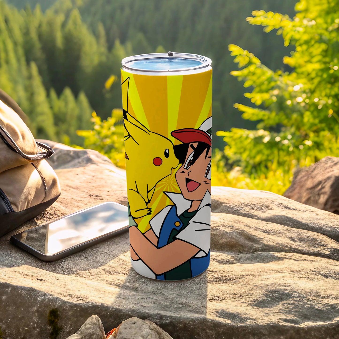 Ash and Pikachu Adventure Tumbler 20oz Travel Mug