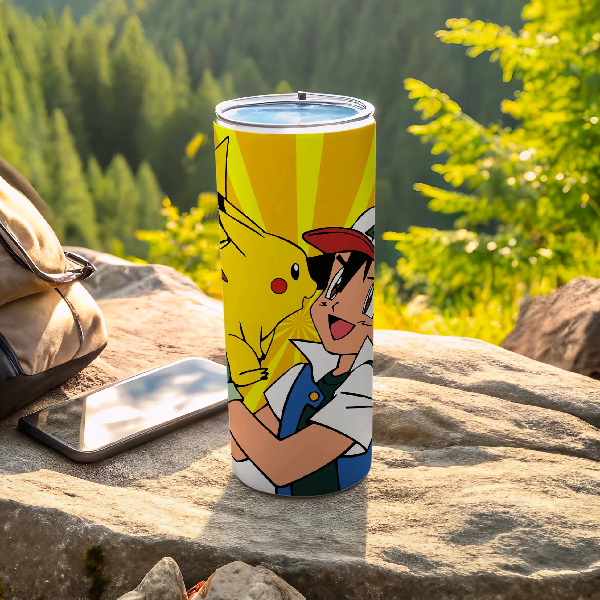 Ash and Pikachu Adventure Tumbler 20oz Travel Mug