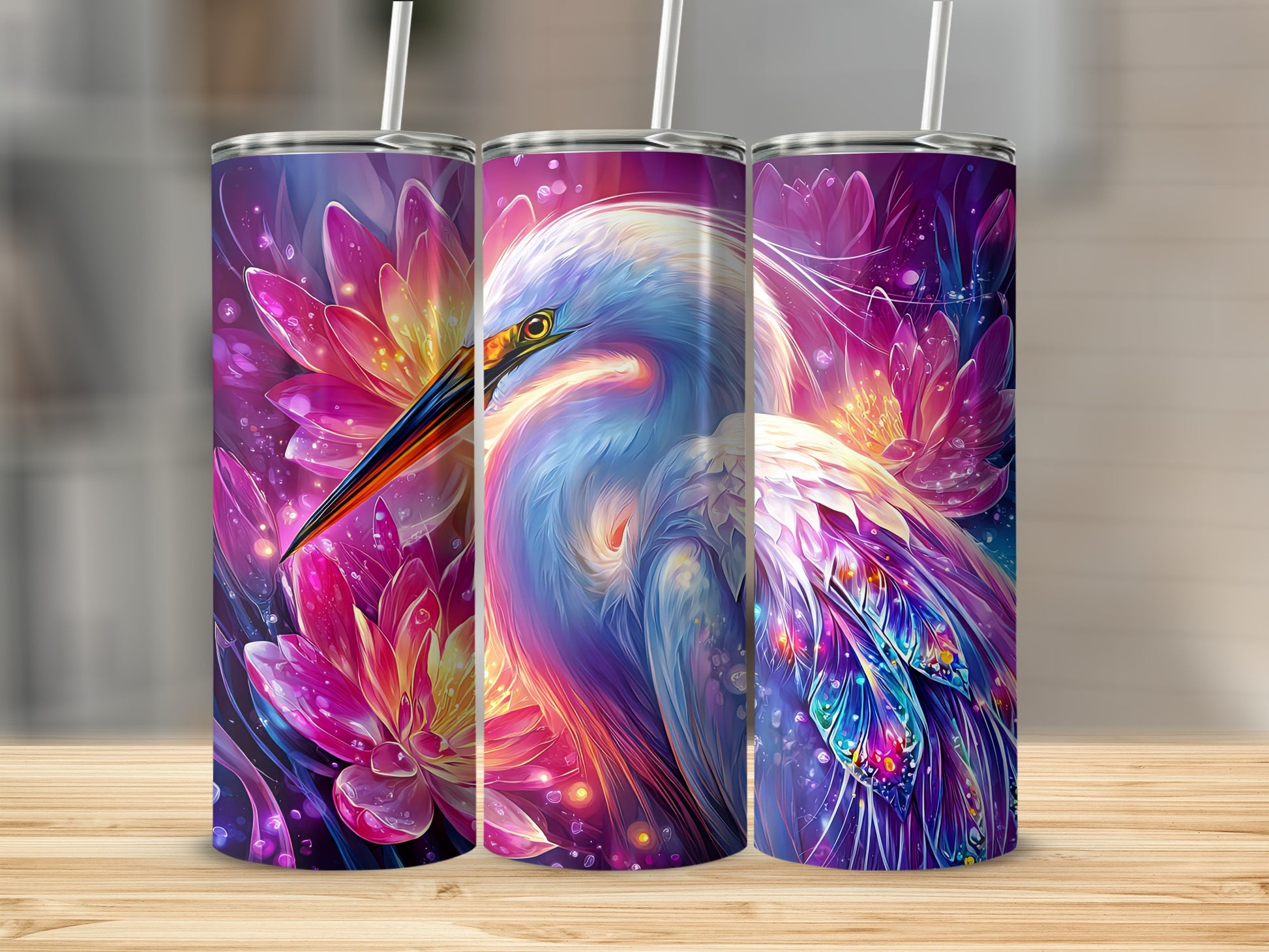Colorful Exotic Bird and Flowers Design Product