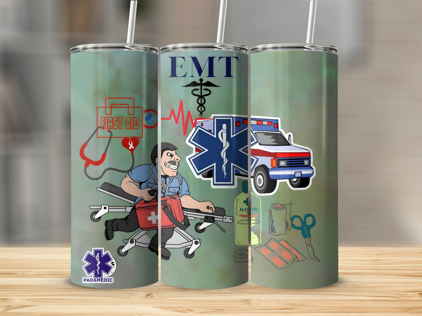 EMT Paramedic Theme Insulated Tumbler Cup