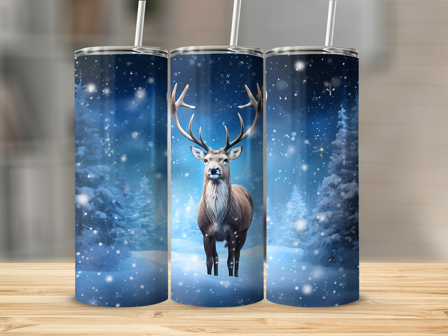 Winter Forest Reindeer Scenic Tumbler product