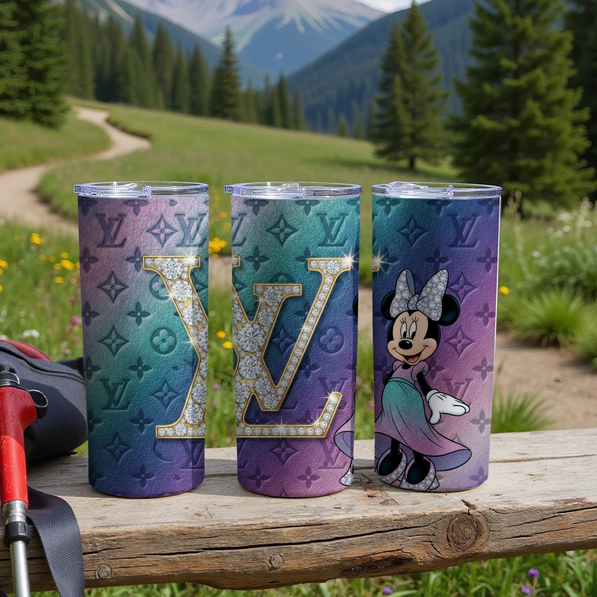 Disney Minnie Mouse LV Inspired Gradient Design Tumbler