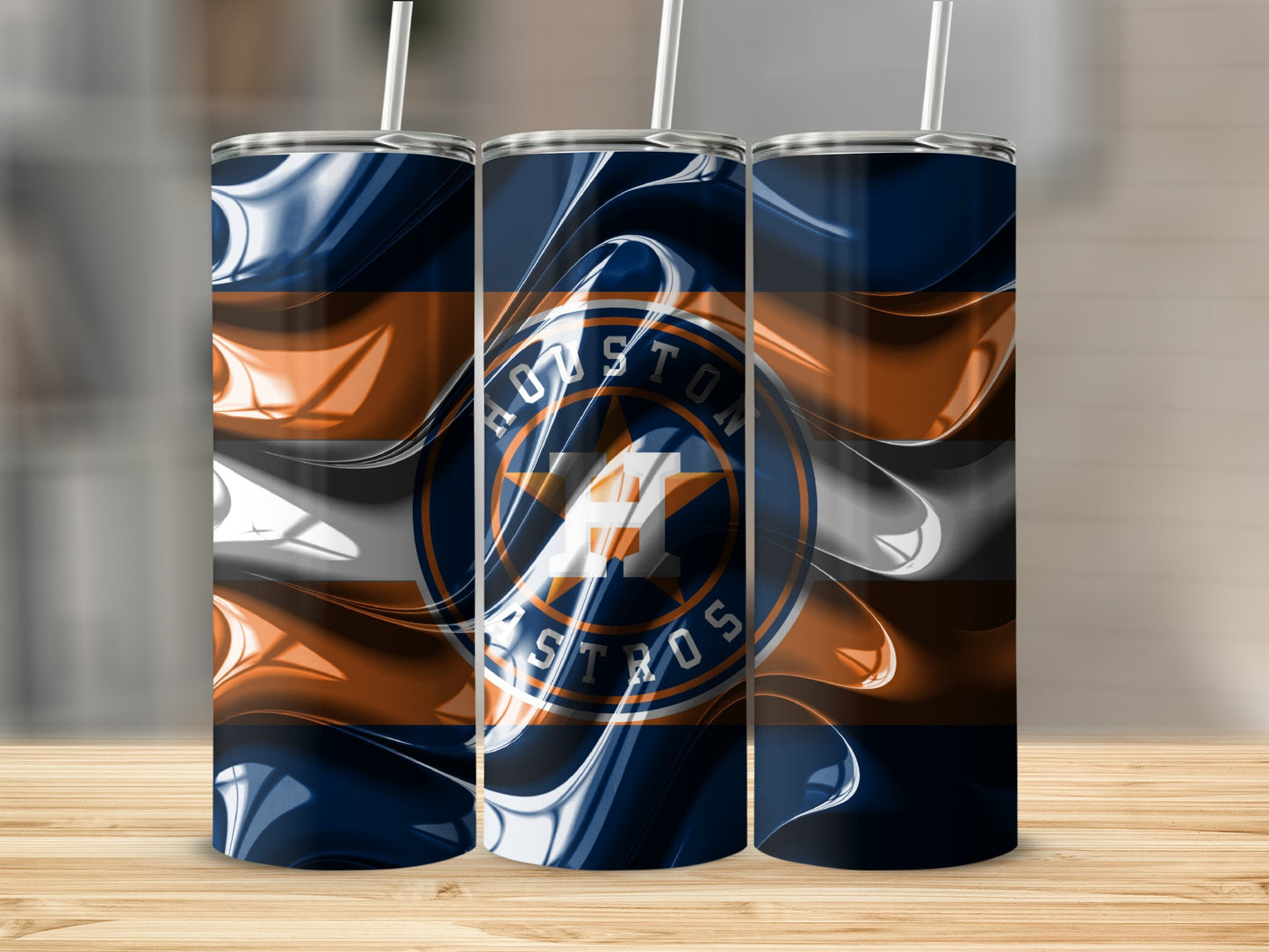 Houston Astros Team Logo Abstract Design Pattern Tumblers