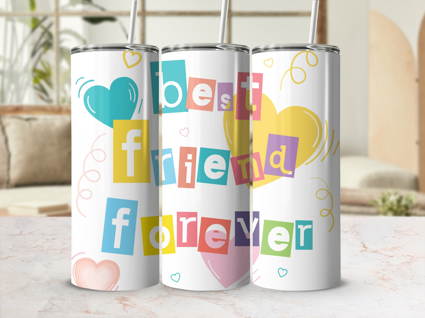 Colorful Best Friend Forever Tumbler Flask Travel