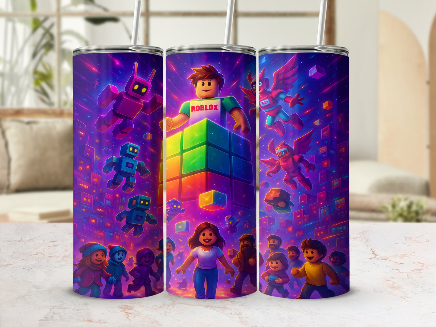 Colorful Roblox Characters Tumbler Cup Drinkware