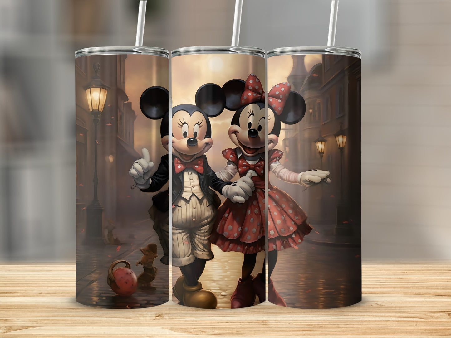 Mickey and Minnie Mouse walking tumblers