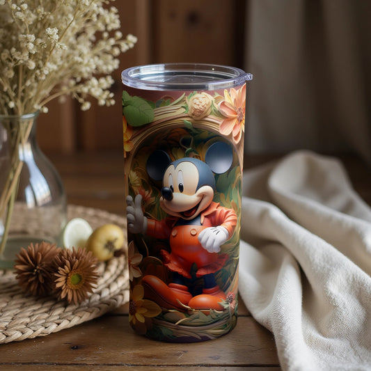 Mickey Mouse Floral Design Insulated Tumbler