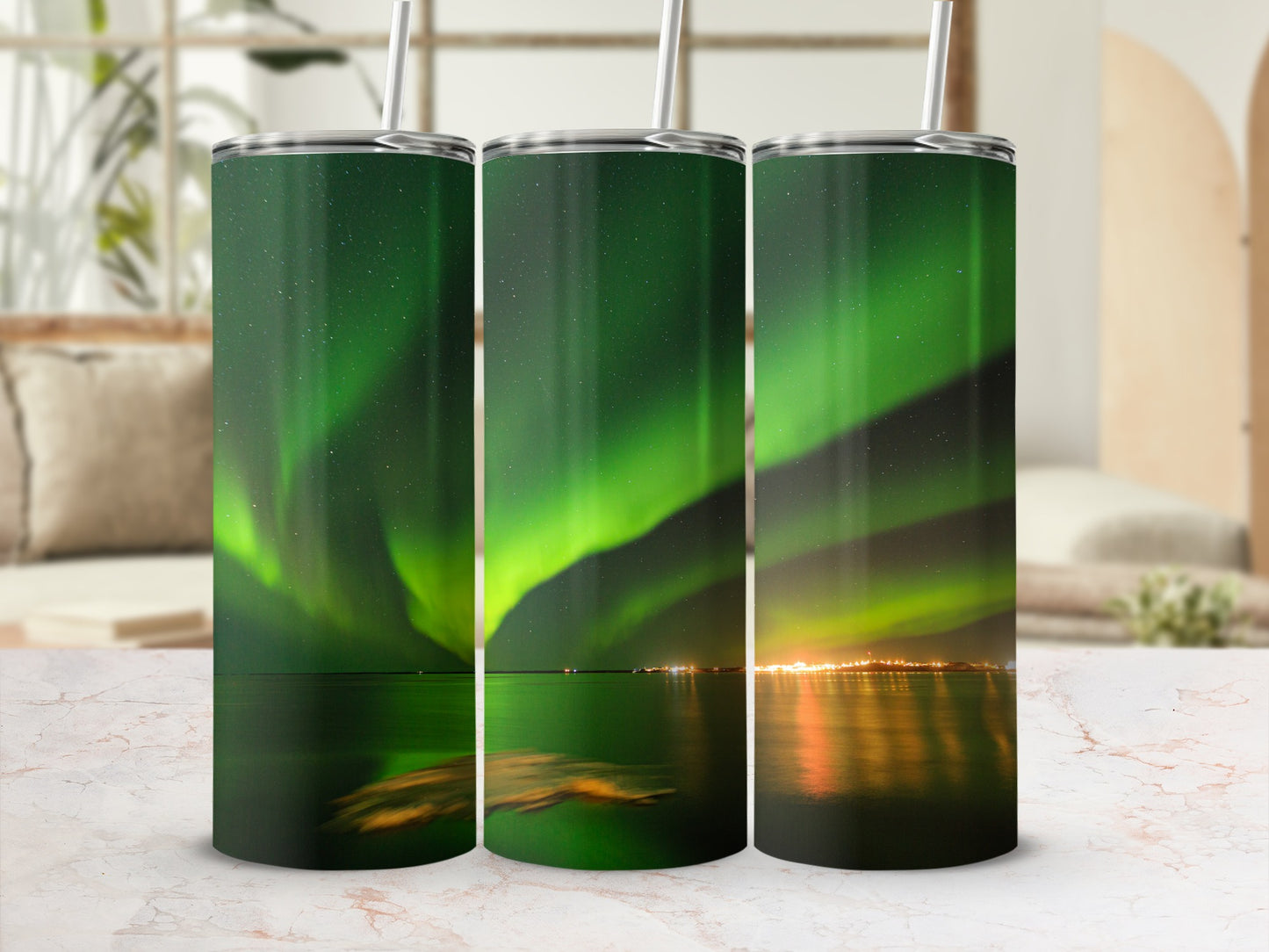 Northern Lights Aurora Borealis Design Tumbler Product