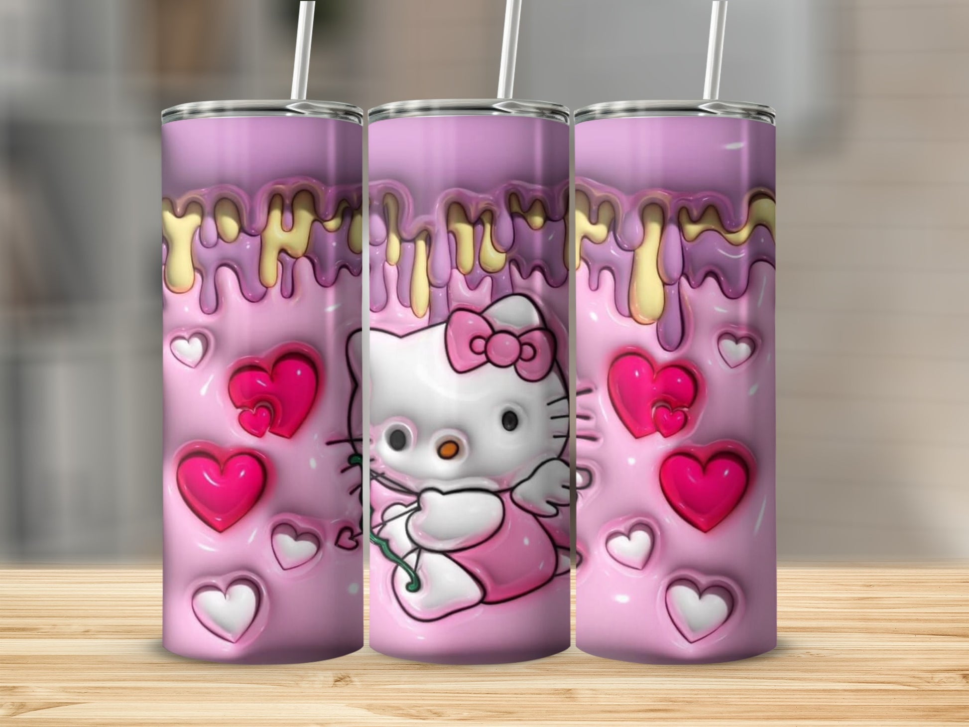 Cute Hello Kitty Pink Hearts Tumbler Product