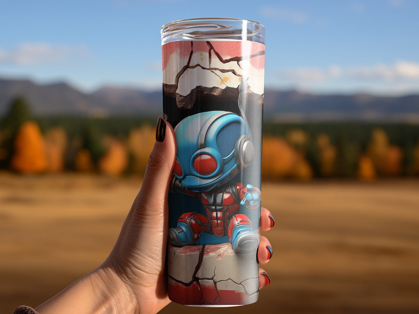 Futuristic Robot Art Print Tumbler for Science Fiction Fans