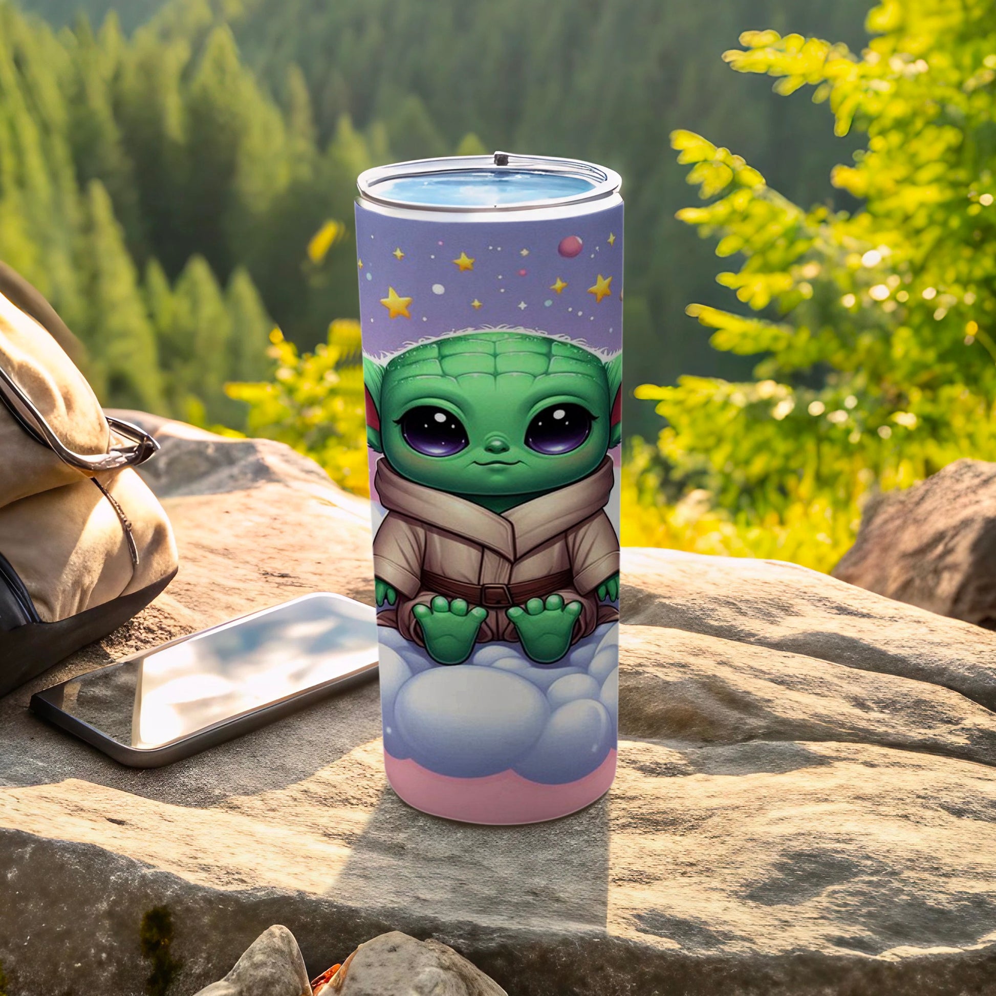 Adorable Green Alien Character Tumbler Cup for Everyday Use