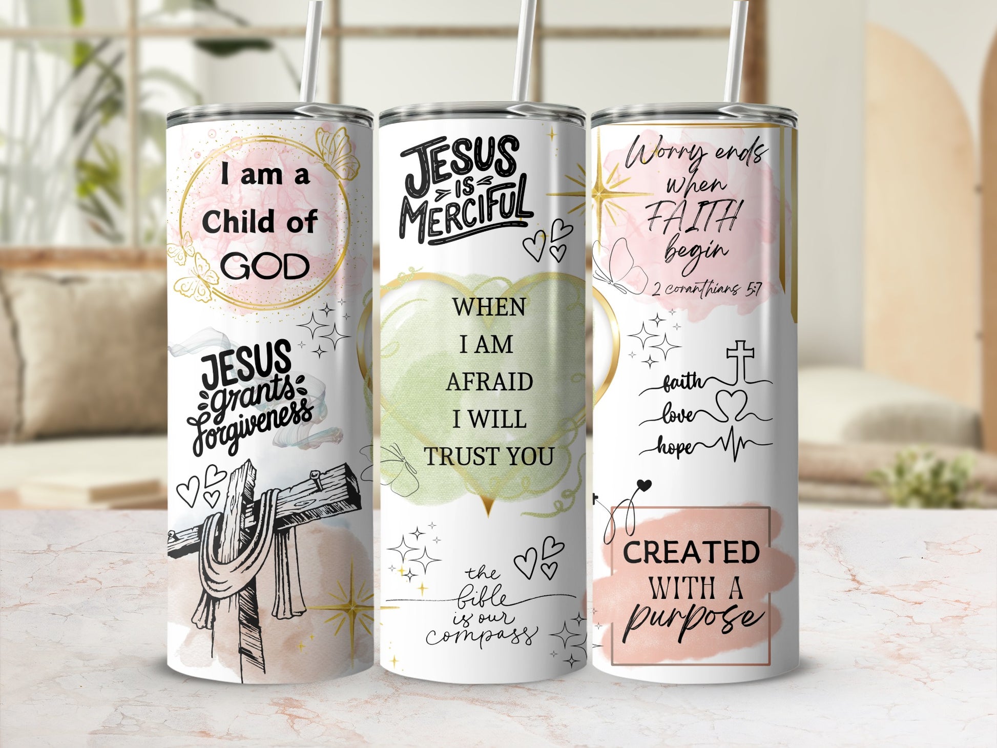 Inspirational Christian Quotes Insulated Tumbler