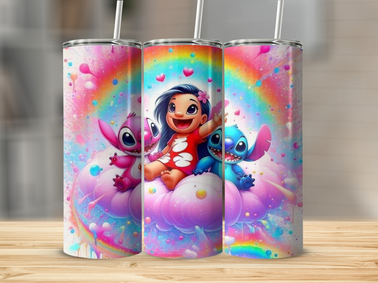 Colorful Rainbow Children Characters Design Tumbler
