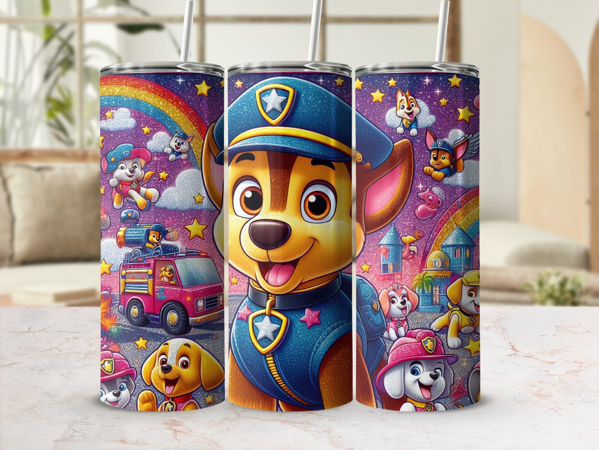 Colorful Cartoon Animal Print Tumbler for Kids Beverage
