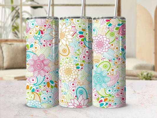 Floral Mandala Print Tumblers for Your Beverages