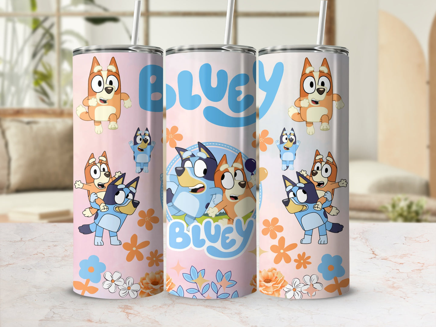 Bluey and Friends Cute Design Insulated Beverage Tumbler