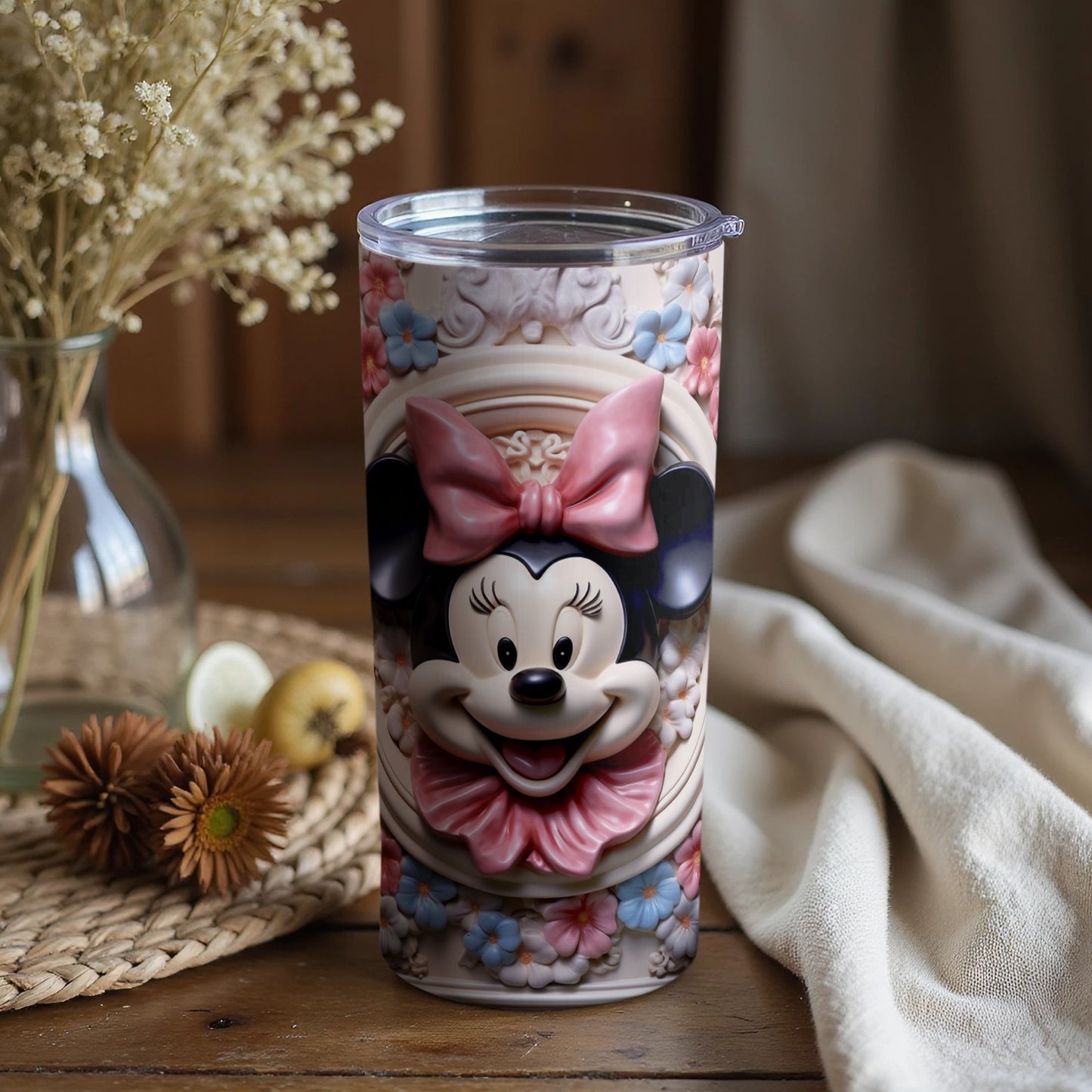 Ceramic Travel Tumbler with Minnie Mouse Design