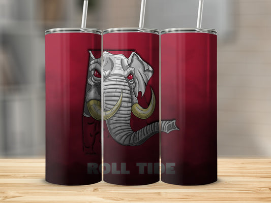 Elephant Graphic on Red Insulated Tumbler 20oz Drinkware