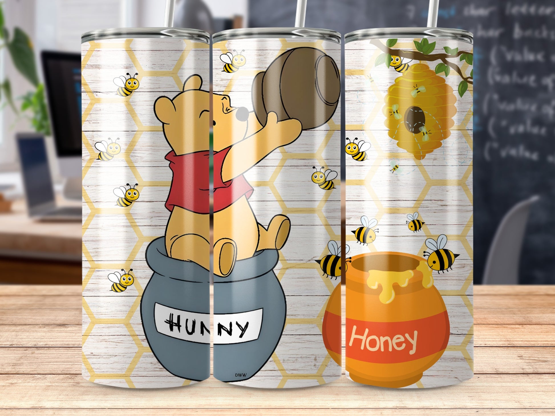 Adorable Honey Bear and Bees Tumbler Drinkware
