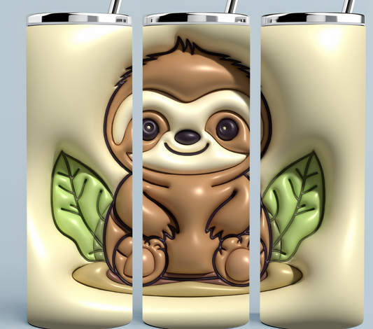 Baby Sloth 3D Inflated tumbler