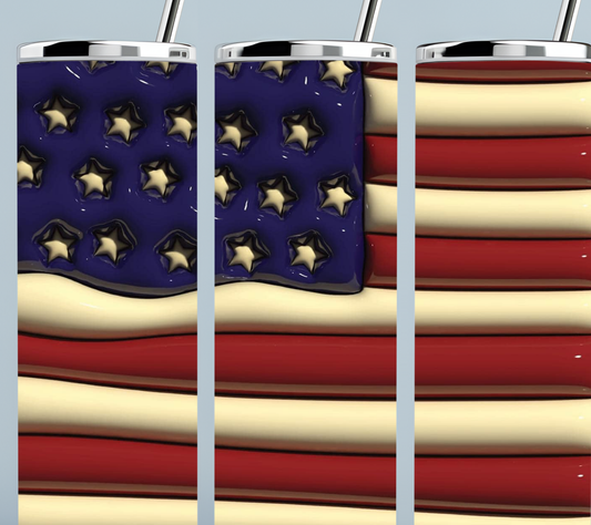 3D Puffy Flag tumbler