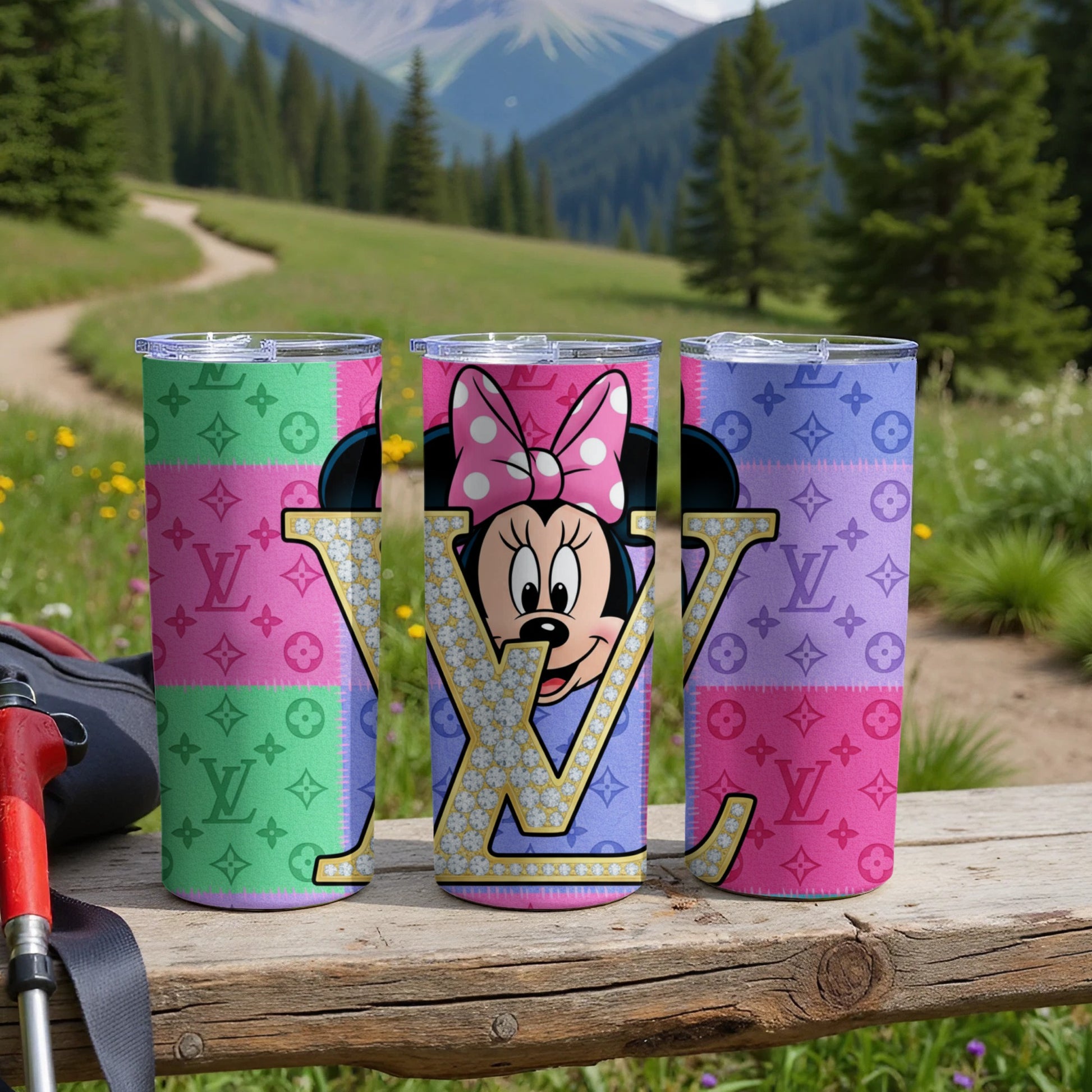 Cute Minnie Mouse Design Colorful Tumbler Cup