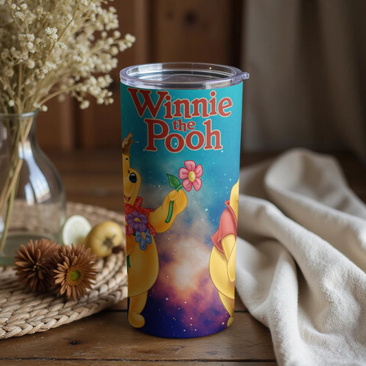 Winnie the Pooh Colorful Floral Travel Tumbler