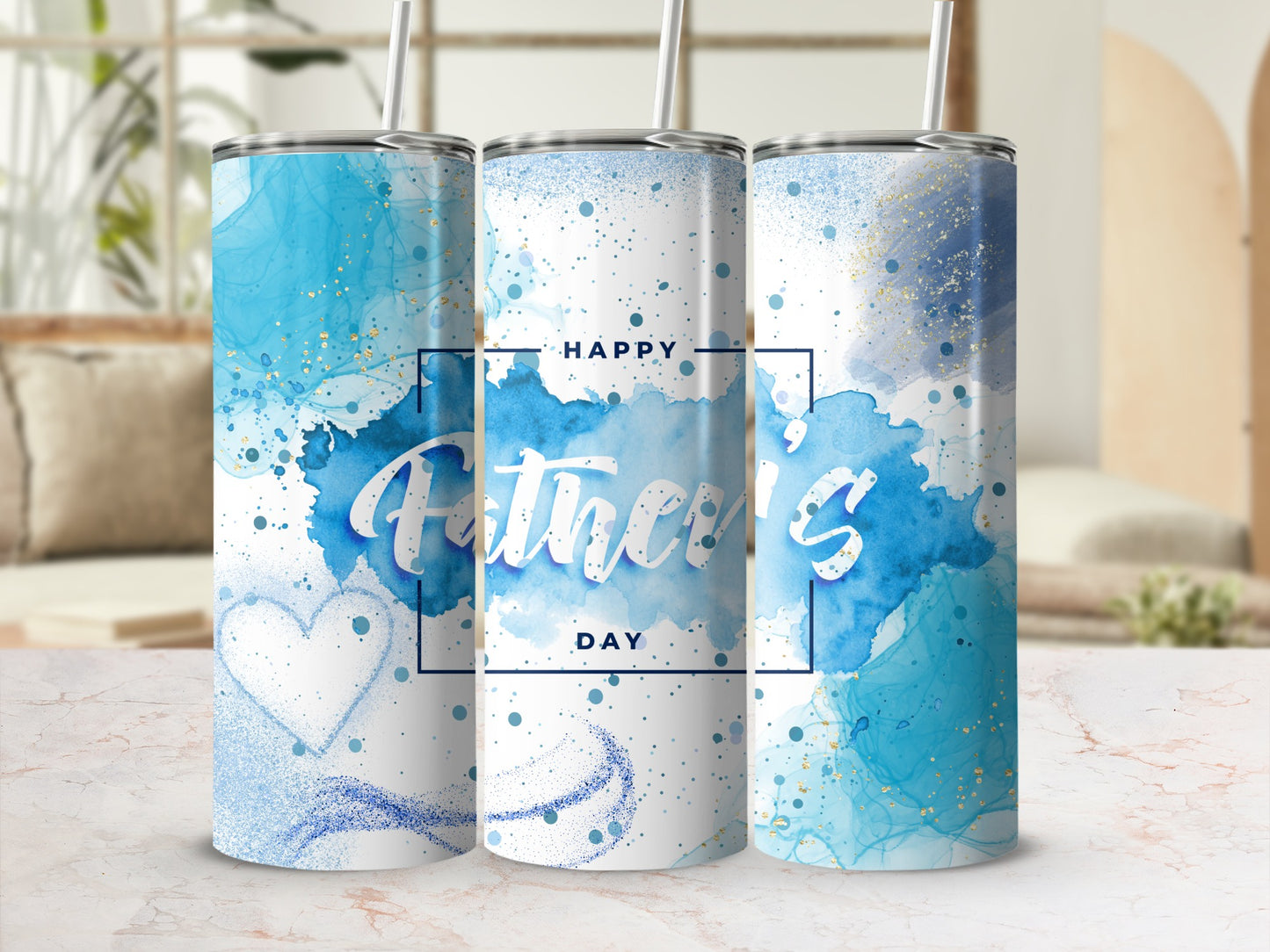 Happy Father's Day Splash Design Tumbler