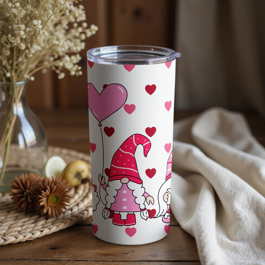Valentine's Day Gnomes with Balloon Design Tumbler