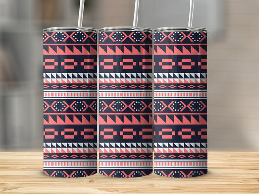 Geometric Pattern Water Bottle 20oz Tumblers Stainless Steel