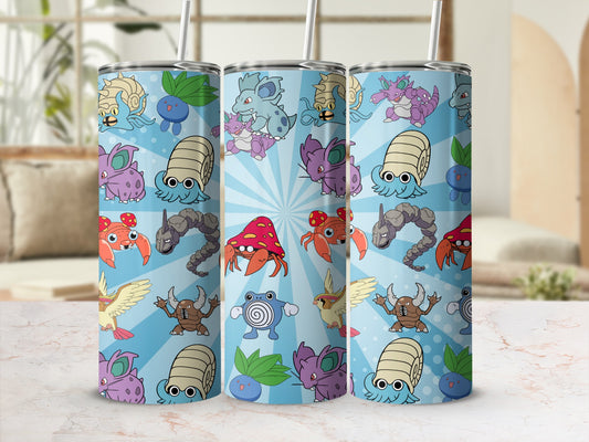 Cute Cartoon Monsters Pattern Insulated Tall Tumbler