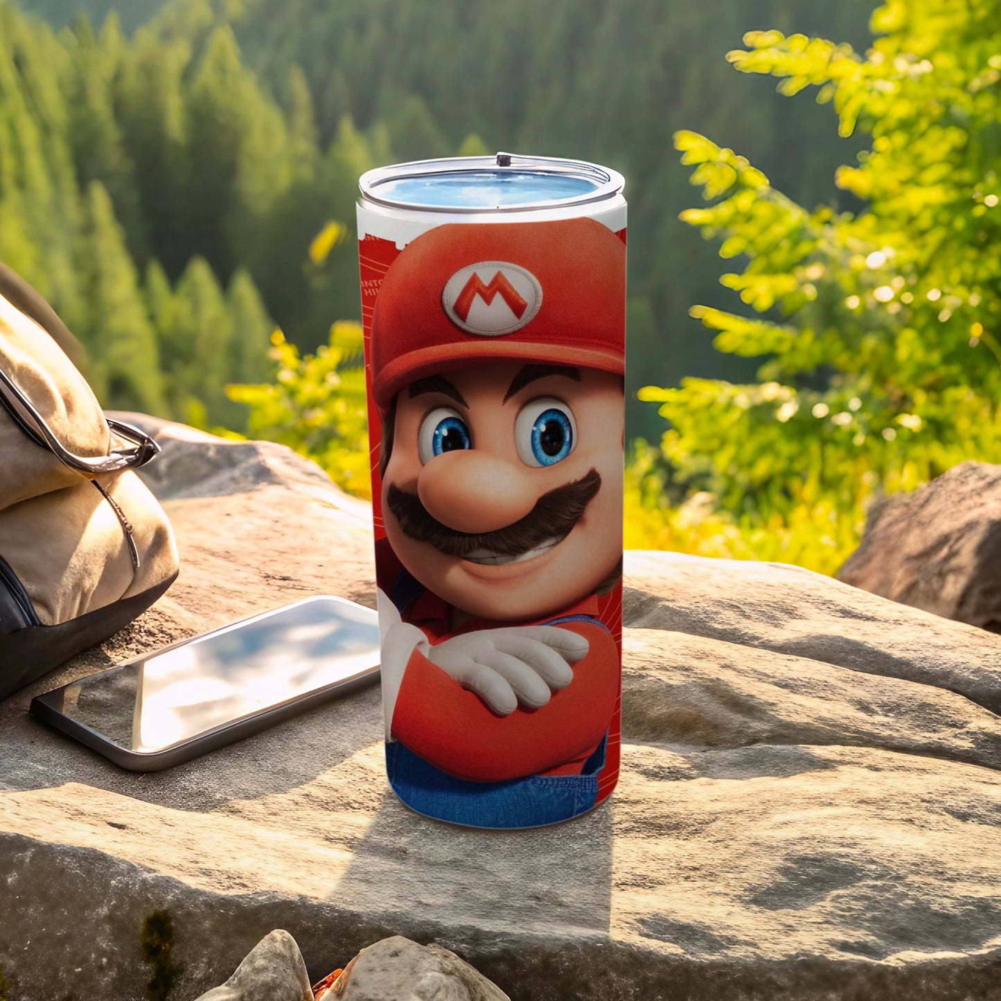 Mario themed travel tumbler for outdoor adventures